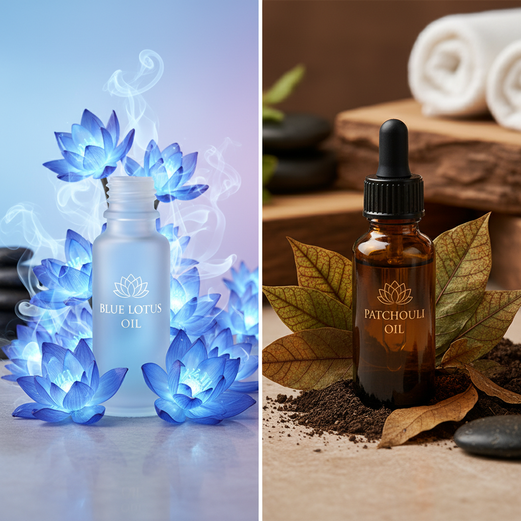 Blue Lotus Oil vs Patchouli: Exotic Essential Oils for Different Purposes